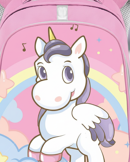 cute unicorn kids school backpack - detail