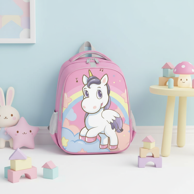 cute unicorn kids school backpack - lifestyle