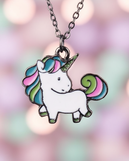 cute unicorn necklace - detail