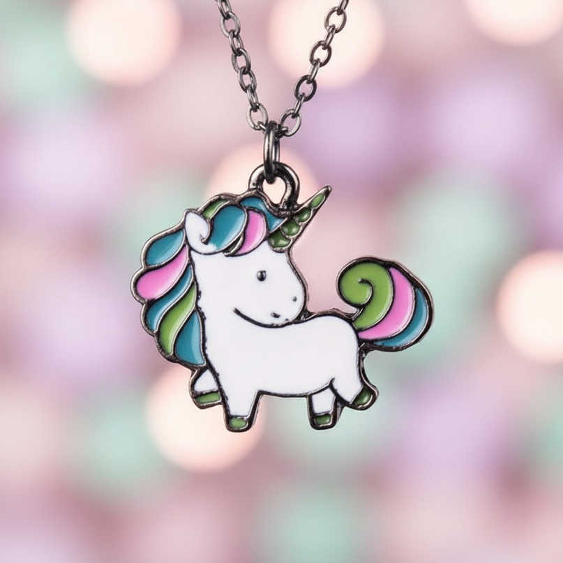 cute unicorn necklace - detail