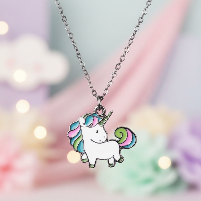cute unicorn necklace - lifestyle