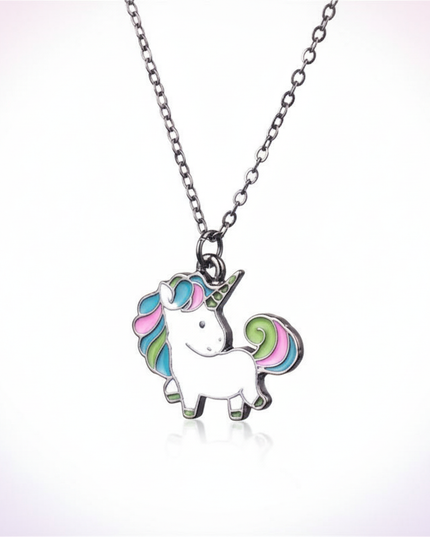 cute unicorn necklace - white-bg