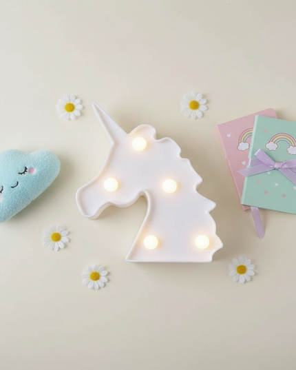 cute unicorn night light - flat-lay