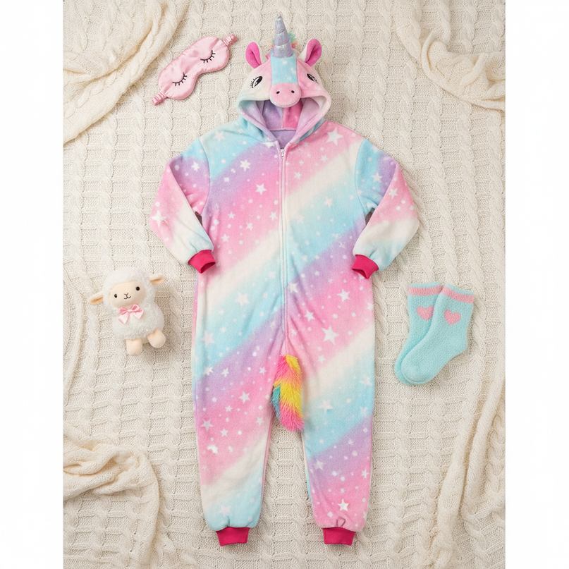 cute unicorn onesie - flat-lay