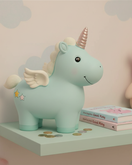 cute unicorn piggy bank - lifestyle