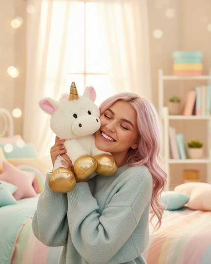 cute unicorn pillow - in-use