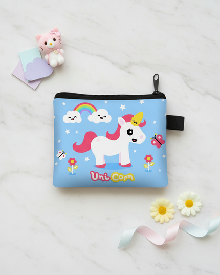 cute unicorn purse - flat-lay