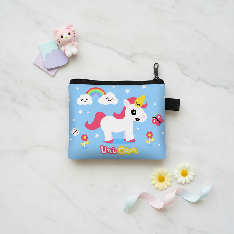 cute unicorn purse - flat-lay