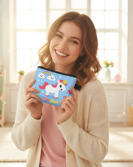 cute unicorn purse - in-use