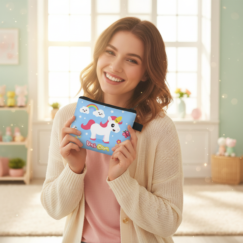 cute unicorn purse - in-use