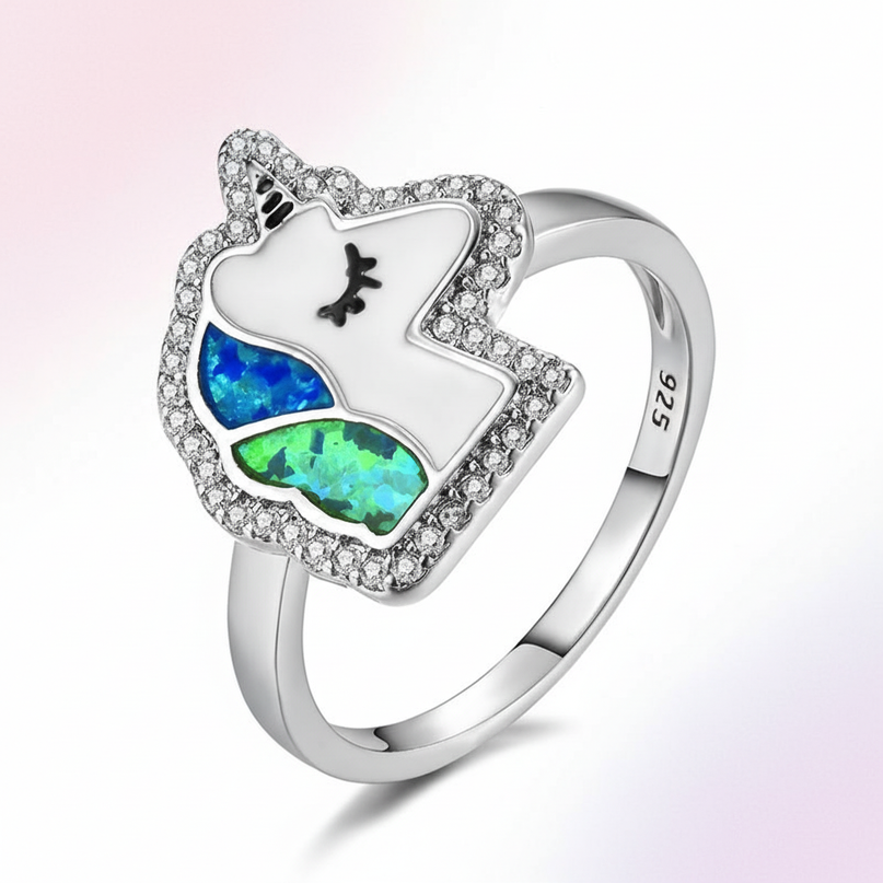cute unicorn ring - white-bg
