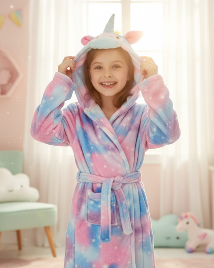 cute unicorn robe - in-use