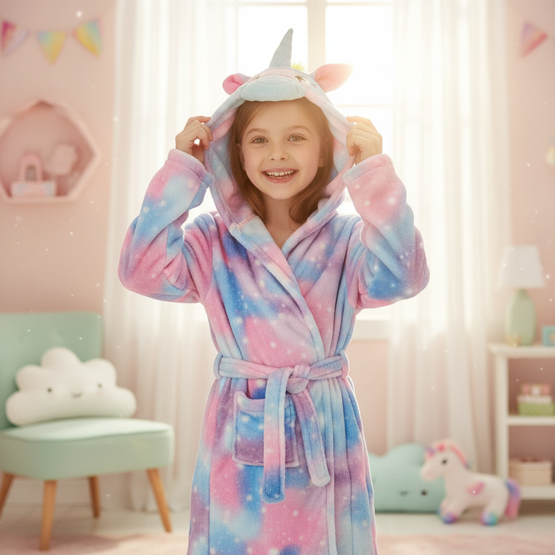 cute unicorn robe - in-use