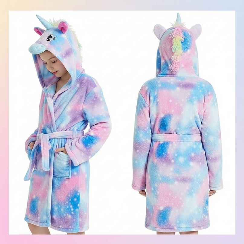 cute unicorn robe - white-bg