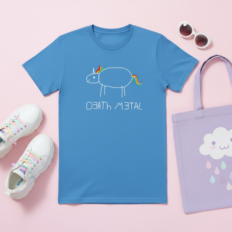cute unicorn shirt - flat-lay