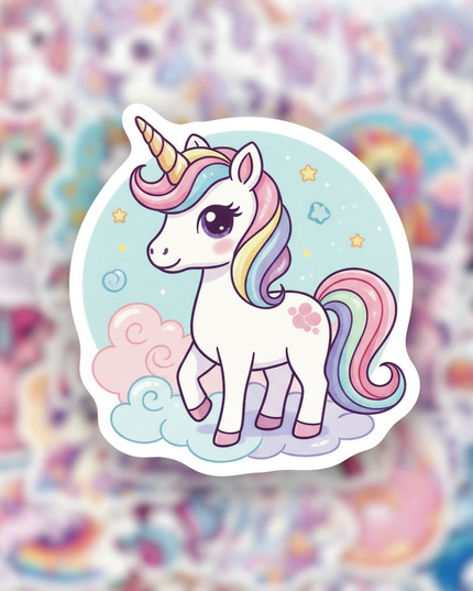 cute unicorn stickers - detail
