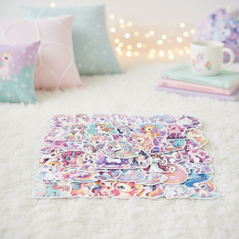 cute unicorn stickers - lifestyle
