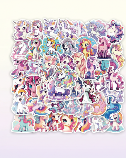 cute unicorn stickers - white-bg