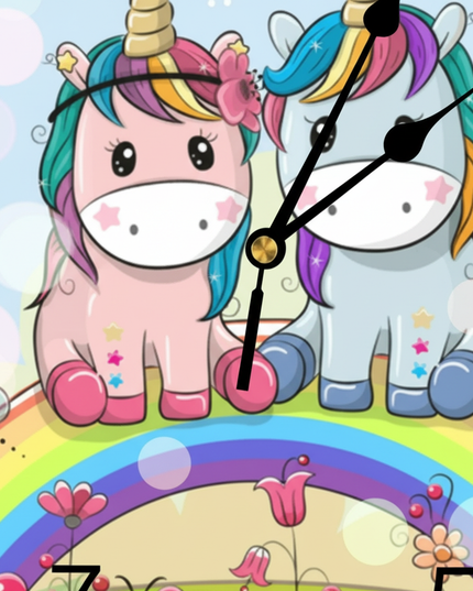 cute unicorn wall clock - detail