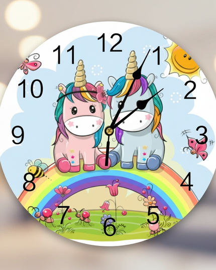 cute unicorn wall clock - lifestyle