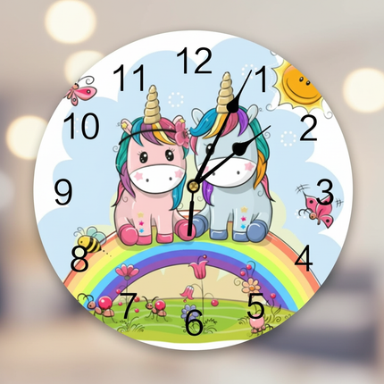 cute unicorn wall clock - lifestyle