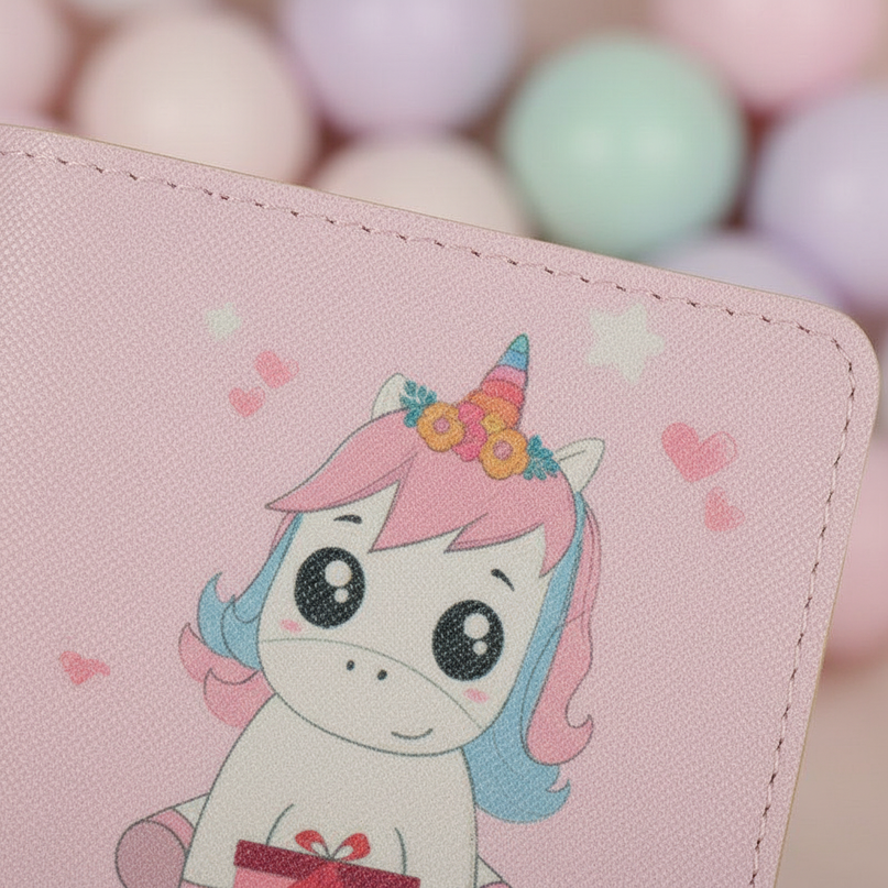 cute unicorn wallet - detail