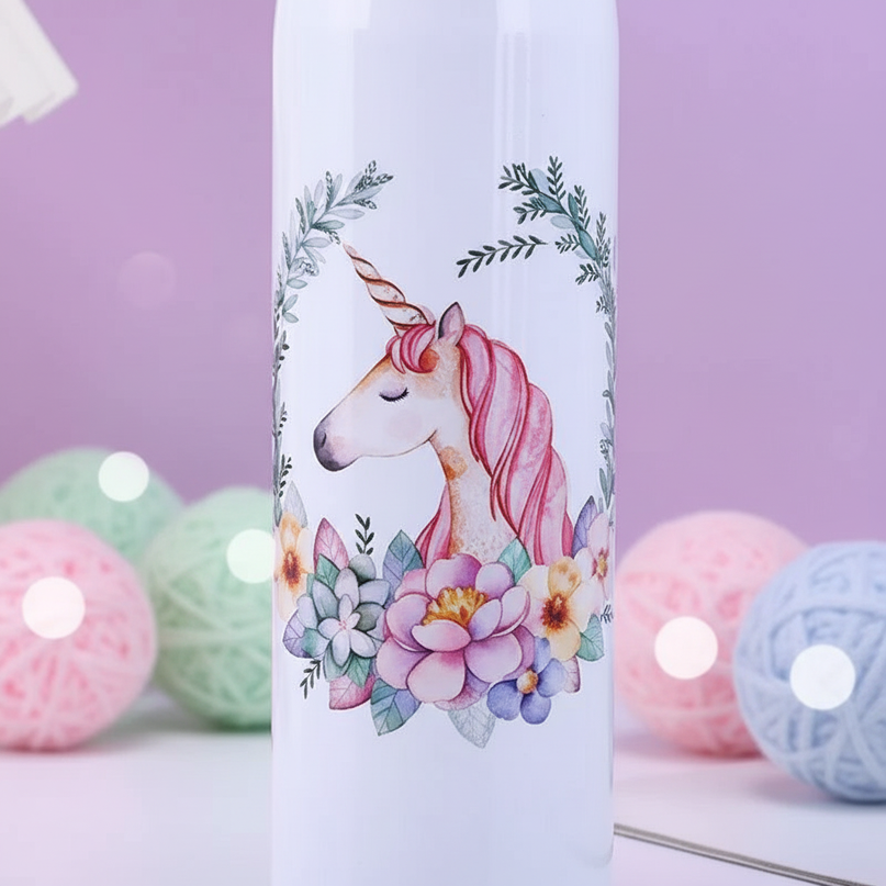 cute unicorn water bottle - detail