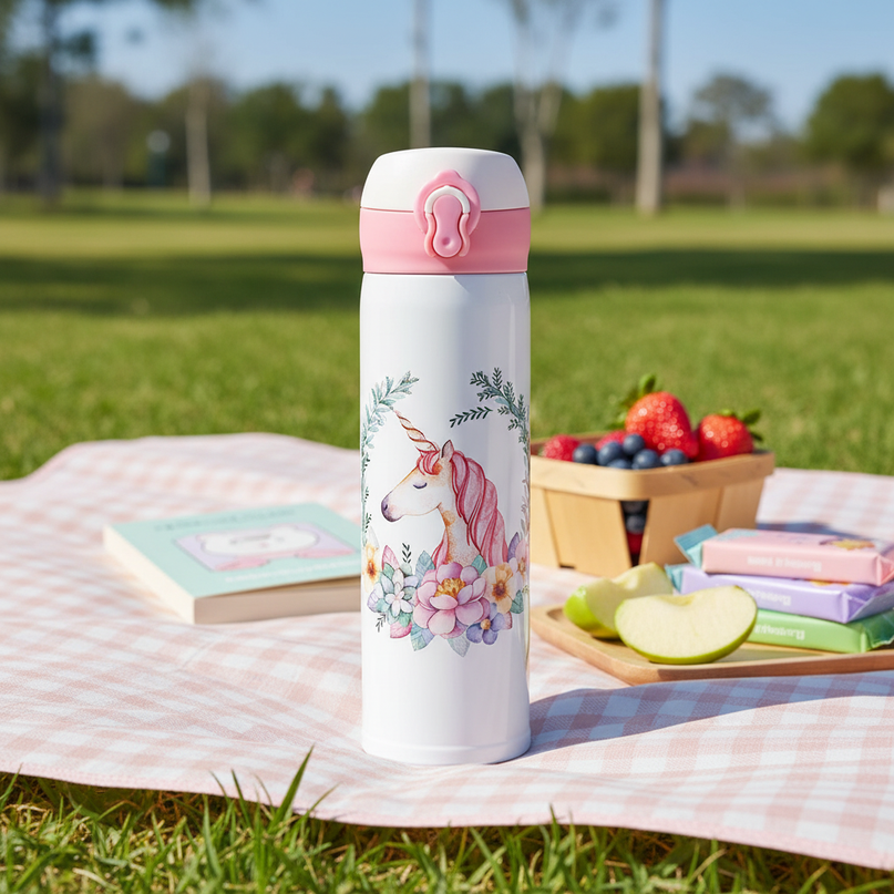 cute unicorn water bottle - lifestyle
