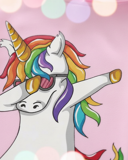 dabbing unicorn hoodie kids - detail