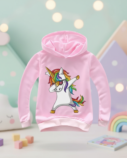 dabbing unicorn hoodie kids - lifestyle