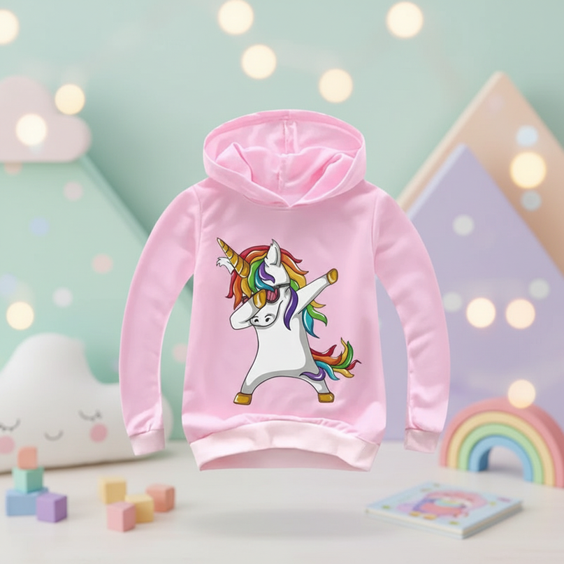 dabbing unicorn hoodie kids - lifestyle