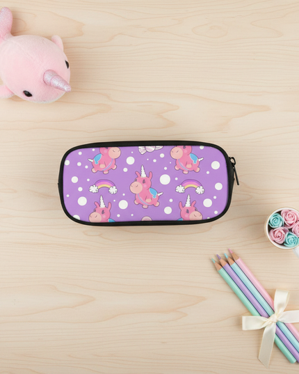 dabbing unicorn pencil case - flat-lay