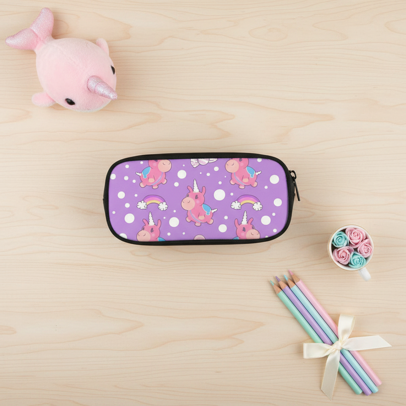dabbing unicorn pencil case - flat-lay