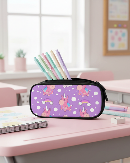 dabbing unicorn pencil case - lifestyle