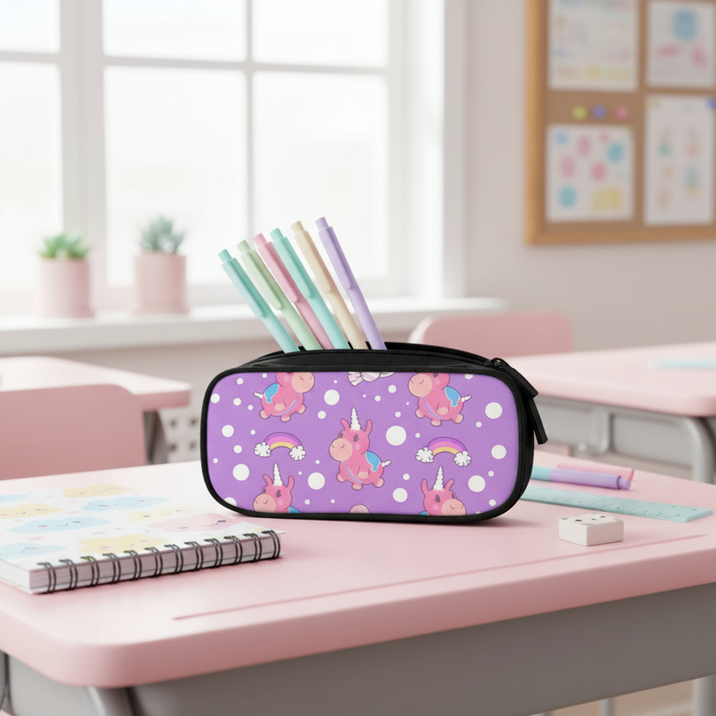dabbing unicorn pencil case - lifestyle