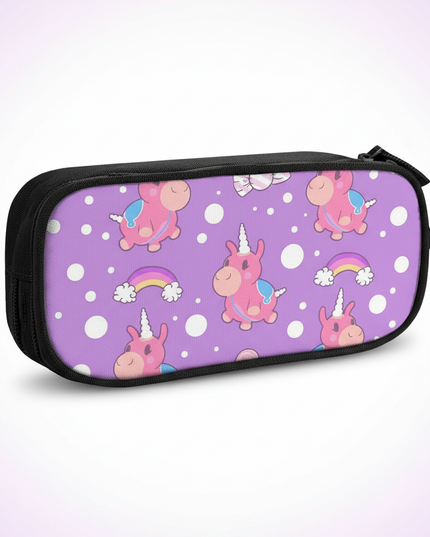 dabbing unicorn pencil case - white-bg