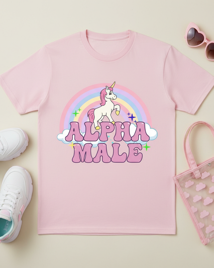 dad unicorn shirt - flat-lay
