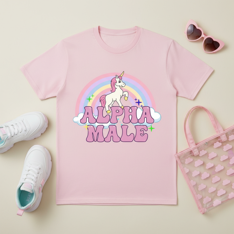 dad unicorn shirt - flat-lay
