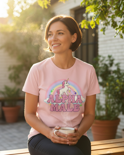 dad unicorn shirt - in-use