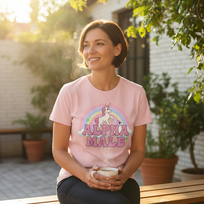 dad unicorn shirt - in-use