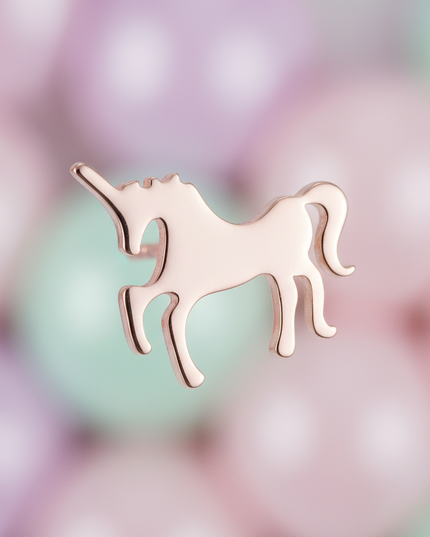dainty unicorn earrings - detail