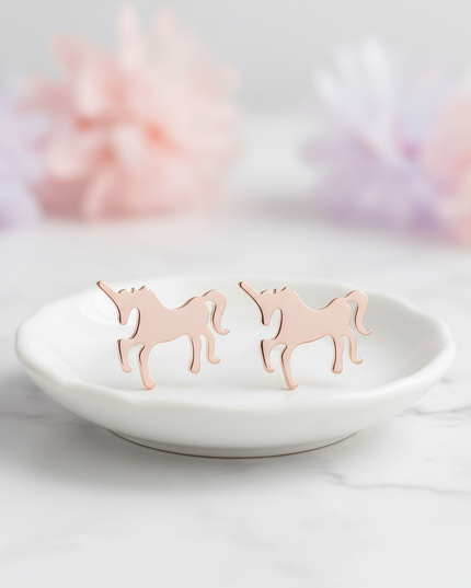 dainty unicorn earrings - lifestyle