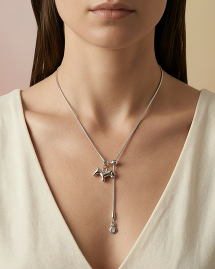 dainty unicorn necklace - in-use