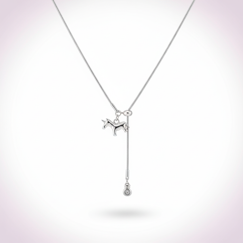 dainty unicorn necklace - white-bg
