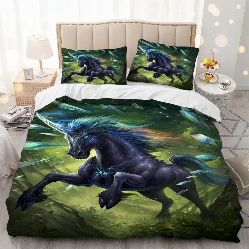 dark crystal unicorn bedding - lifestyle