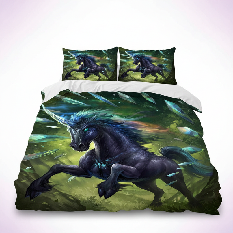 dark crystal unicorn bedding - white-bg