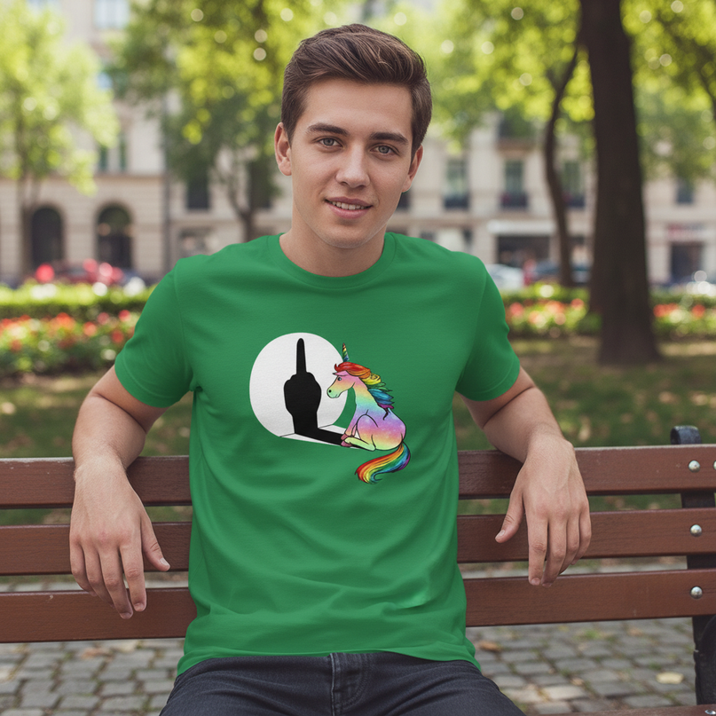 dark green unicorn shirt - lifestyle