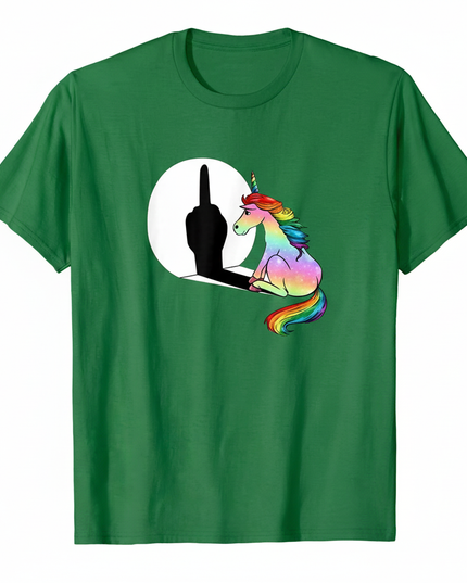 dark green unicorn shirt - white-bg