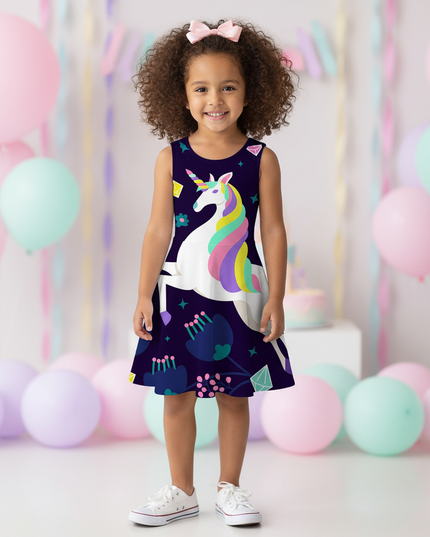 dark navy unicorn dress - detail