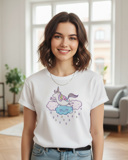 dark purple unicorn shirt - lifestyle